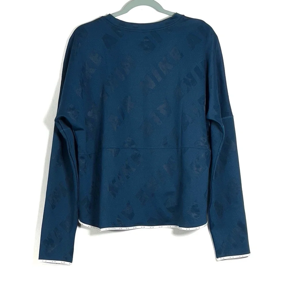 Nike Air Dri Fit Crew Training Top Womens‎ Sz 1X Blue Crop Long Sleeve